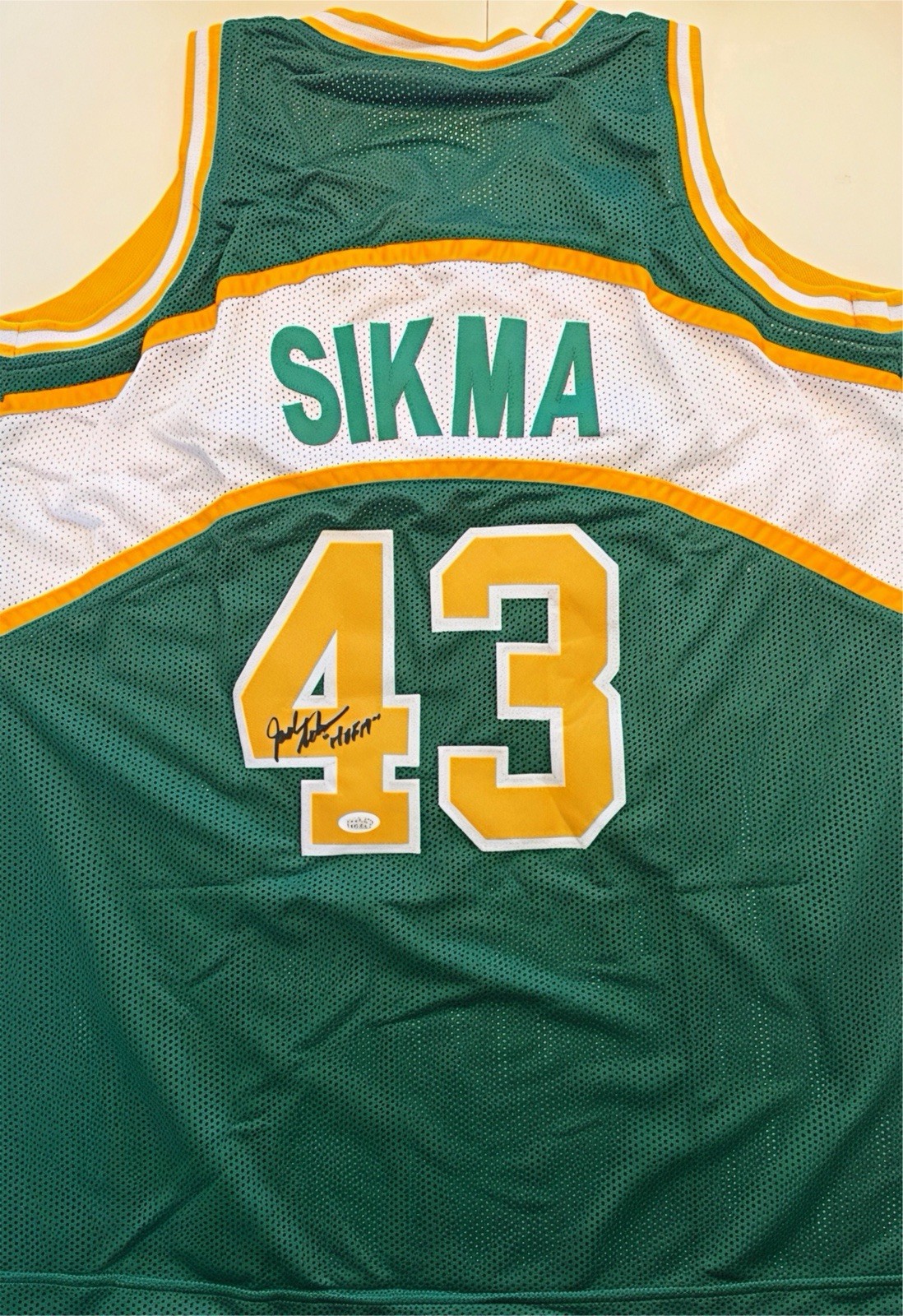 Jack Sikma Autographed Signed Seattle Supersonics Jersey JSA HOF 19 Inscription 