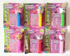 6 PEZ 2003 Spin Master Yummy Bubble Blower Clown Panda Polar Bear Bubbleman Bug
