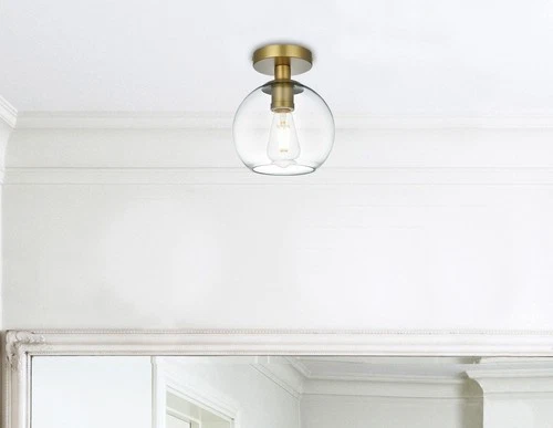 Elegant Lighting LD2204 Baxter 8"W Semi-flush Globe Ceiling - Black - Picture 8 of 12