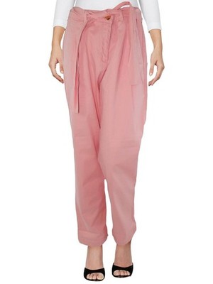 Max&co. Max Mara Women's Trousers 46 W32 Xl Extra Large Pink Tapered Cotton