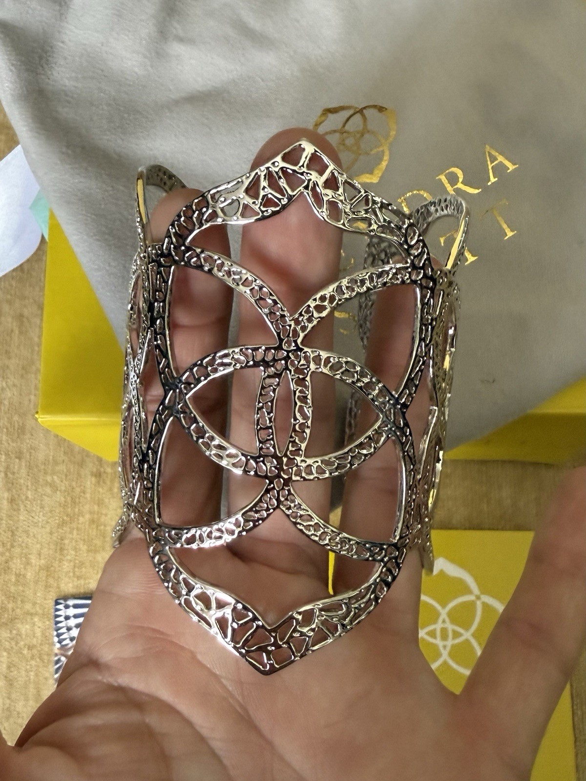 Kendra Scott Silver Chain-Link cuff Bracelet prac… - image 1