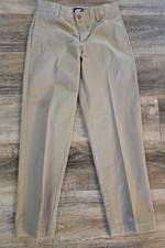 Lands End Boys Khaki Chino Pants Iron Knee Uniform Plain Size 14 LE-B Kids