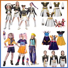 Kids Girls KPop Demon Hunters Cosplay Rumi Mira Zoey Costume Fancy Dress Outfit
