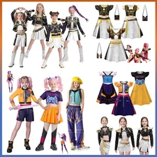 Kids Girls KPop Demon Hunters Cosplay Rumi Mira Zoey Costume Fancy Dress Outfit