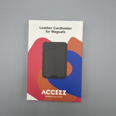 Accezz Leather Cardholder for MagSafe, Kartenhalter, Schwarz, Neu (C20.1)