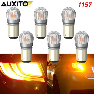 6x 36W 1157 7528 LED Yellow Turn Signal Parking DRL High Power Light 8400LM