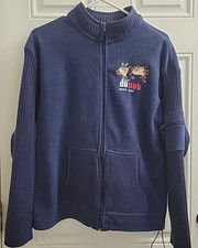 Vintage 90s Looney Tunes Tasmanian Devil Full Zip Sweatshirt Blue  Read Below 