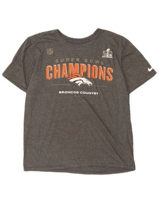 NIKE Herren Denver Broncos Grafik T-Shirt Oberteil Medium Grau Baumwolle DX12