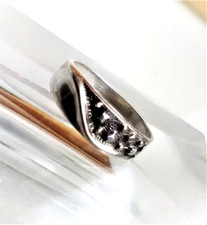Anello argento 925 brutalista modernista minimalista design organico astratto vintage