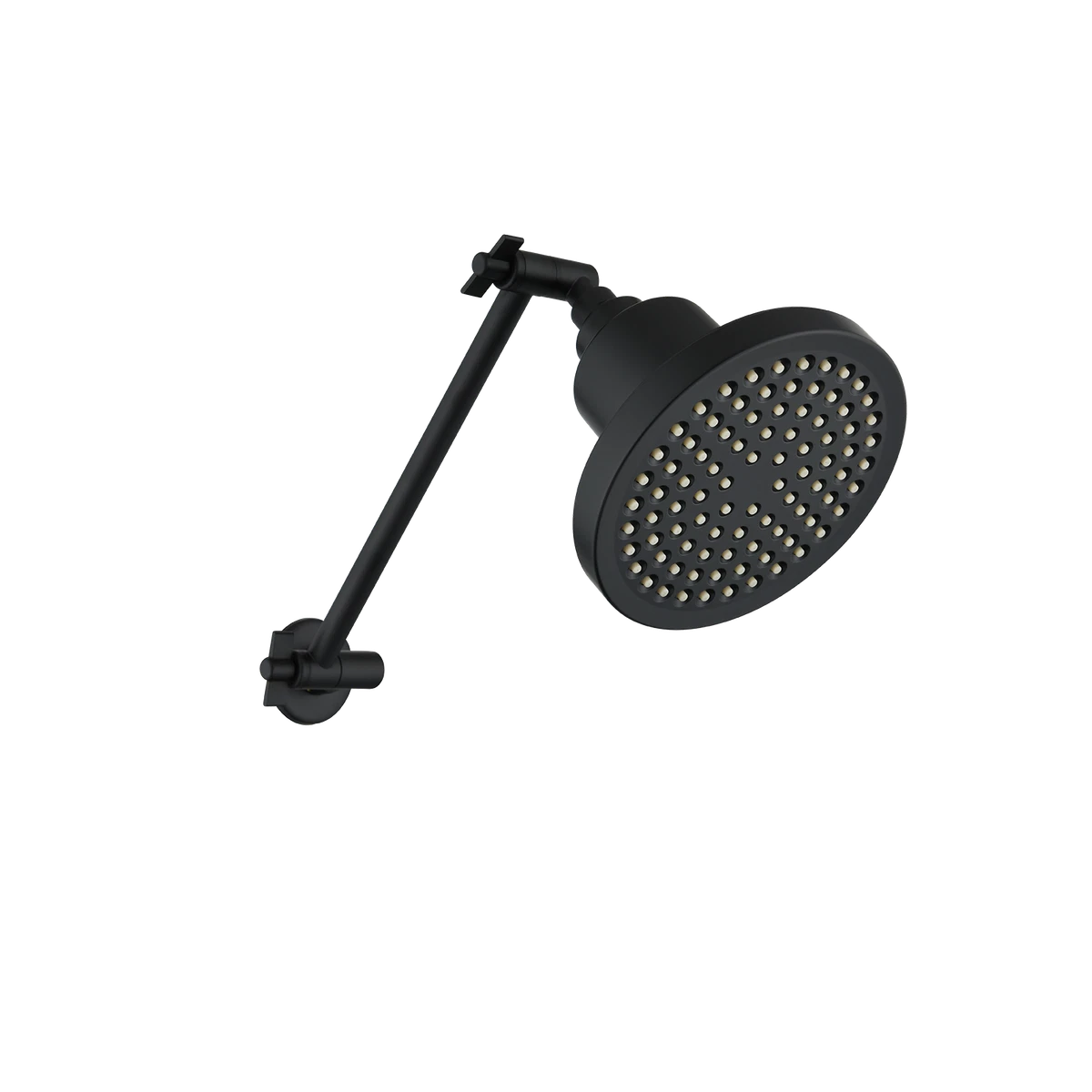 Decaura Round/Square Rain Shower Head with Adjustable Wall-Mount Bracket Black