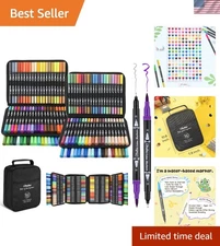 Water-Based 160 Color Markers for Adults - No Bleeding and Non-Toxic