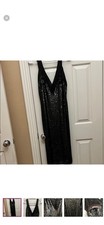 Alice And Olivia Black Sequence Dress Backless Size 10