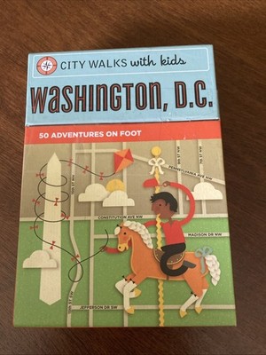 City Walks With Kids Washington DC 50 Adventures on Foot 50 Flash Cards Maps~NIB