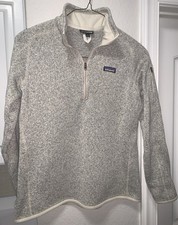 Patagonia Women's Size Large Better Sweater Quarter 1/4 Zip Fleece Gray Heather