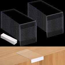 40 Pcs Moveable Shelf Label Holders, Clear Library Markers Book Shelf Tags wi...