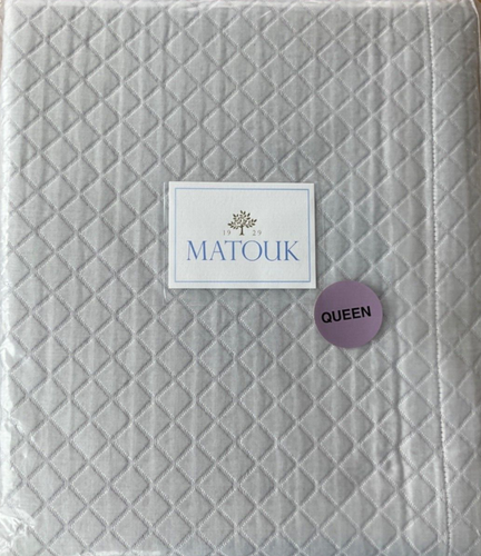 MATOUK~M087~NADIA~Completo/Reina~Coverlet~Plata~94x97"~100% Algodón~MATELASSE~NUEVO CON ETIQUETAS~ - Imagen 2 de 7