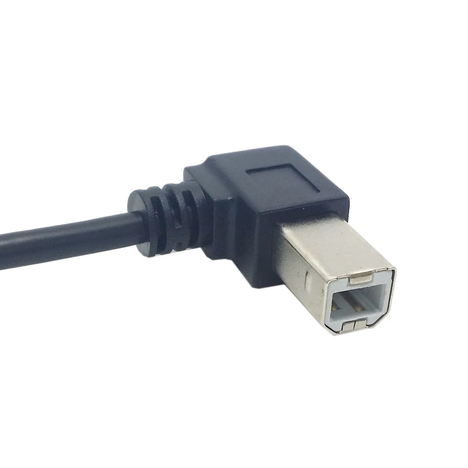 90 Degree Angled USB B Male to Female Extension Cable for Panel Mount Type-B M-F - Image 3 of 3