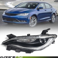 For 2015-2017 Chrysler 200 Halogen Headlight W Led Drl Driver Left Chrome Trim