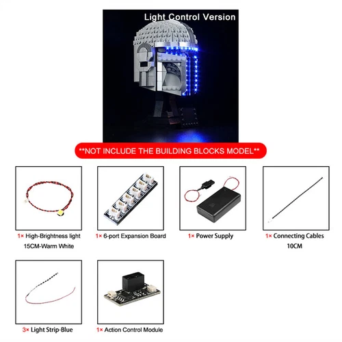 LED Licht Kit für Lego 75328 The Mandalorianer Helm Beleuchtungs Lichter - Bild 15 von 19