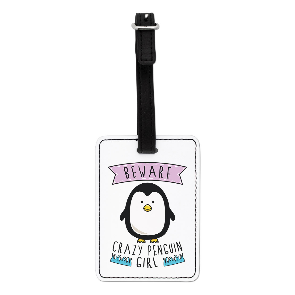 Beware Crazy Penguin Girl Visual Luggage Tag Suitcase Bag - Funny Animal