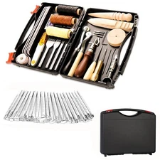 Complete Leather Craft Tool Kit Sewing Punch Carving Stitching Hand Working Tool
