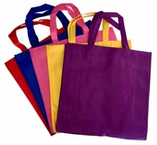 5 Pack Promo Tote Bags Reusable Grocery and Travel Totes - Party Favor Gift Bags