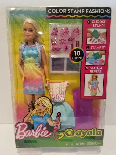 Barbie Crayola Color Stamp Fashions 15 Pieces, 10 Stamps, Washable Ink, Toys - Picture 3 of 3