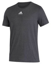 Adidas Men's Pregame BOS Short Sleeve Polyester Tee T-Shirt - Dark Gray
