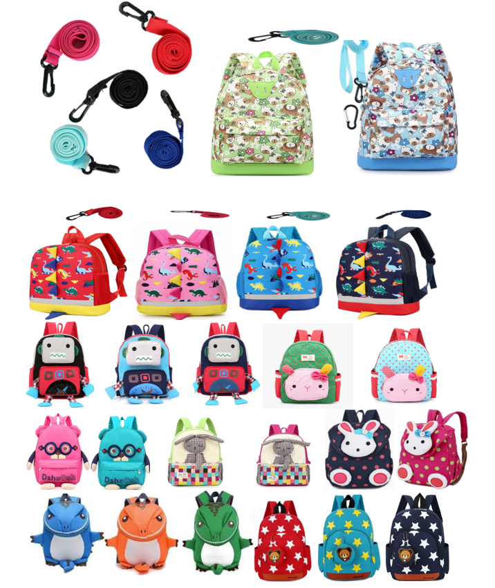 PONY Zaino bambini in età prescolare con guinzaglio antiurno smarrito borsa asilo zaino