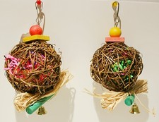 Colibrox Hanging Bird Toy Chewing Foraging Cage Shredder Parrot 2pk