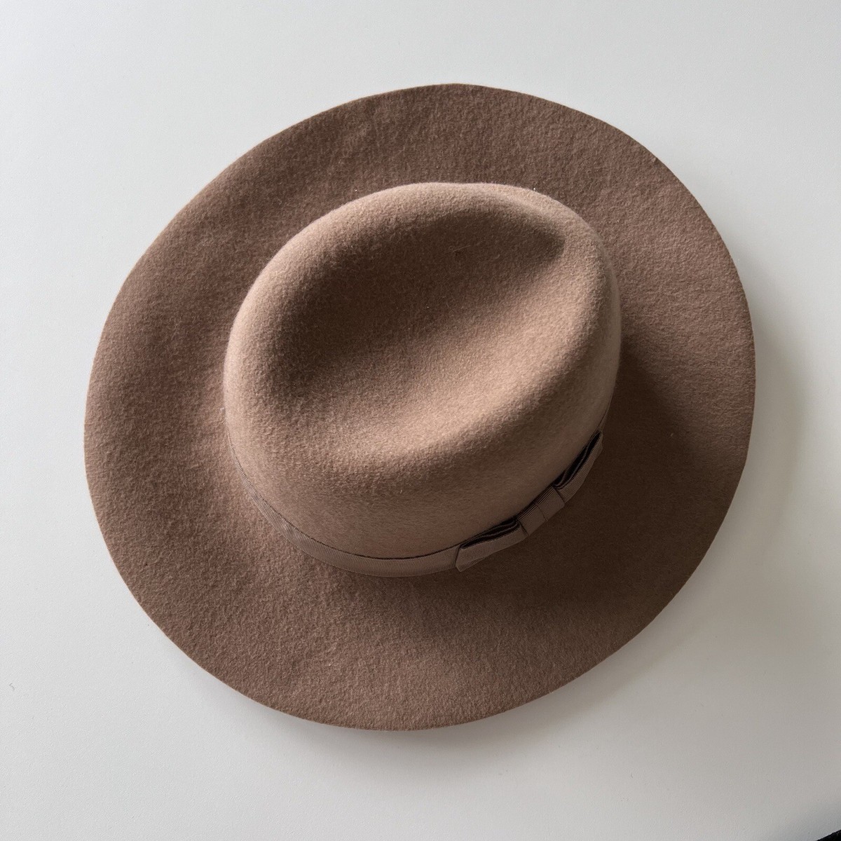 Elizabeth And James 100% Wool Felt Panama Fedora Hat Tan | eBay display picture 3