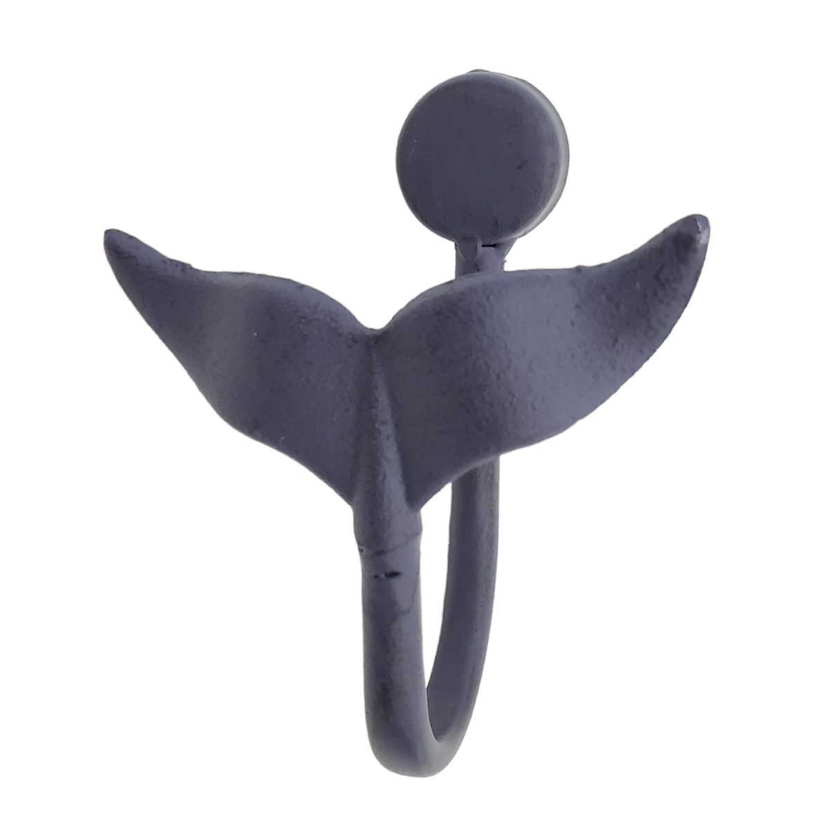 Nautical Navy Whale Tail Wall Hook Rustic Coastal Beach Theme Decor Metal  Inch