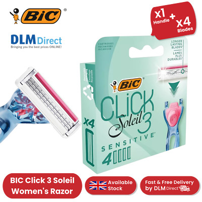 BIC Click 3 Soleil Sensitive Damen Rasierer Nachfüllpackungen - 1 Box mit 4 Klingen