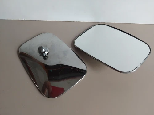 PAIR OF USED VINTAGE TEX  T1 CHROME DOOR MIRROR HEADS. CONVEX GLASS COMPLETE .