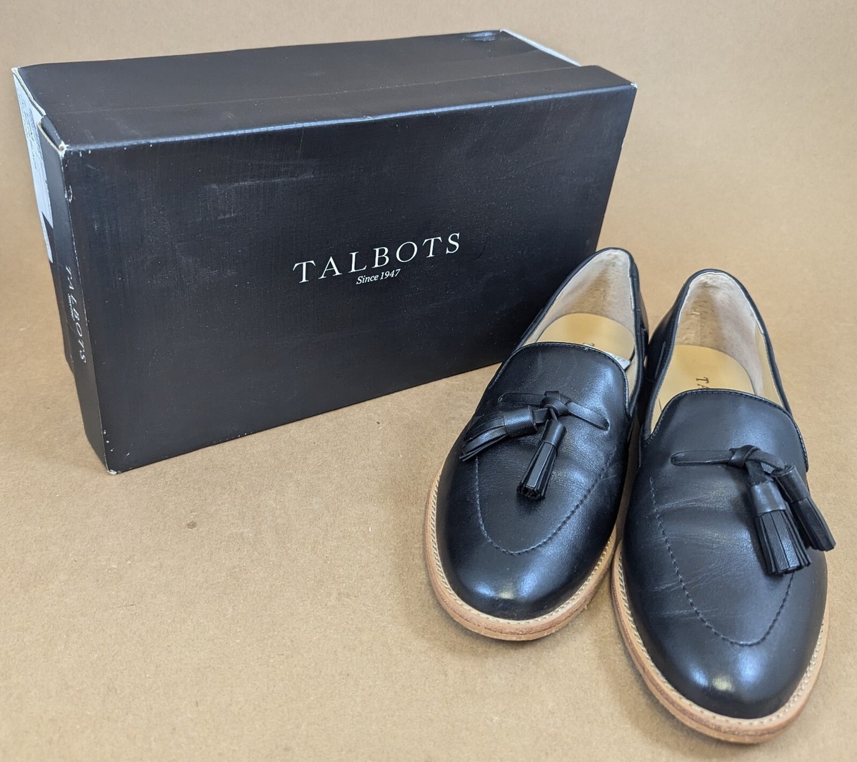 Talbots Black Suede leather Tassel Slip-On Loafers size 9 comfy Talbots Brown Suede Leather Tassel Loafers AA 9 Womens Flat  main image 3