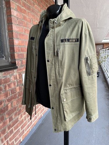 The Kooples U.S. Military Army Utility Canvas Hooded Field Jacket XL / XXL EUC - Picture 3 of 8