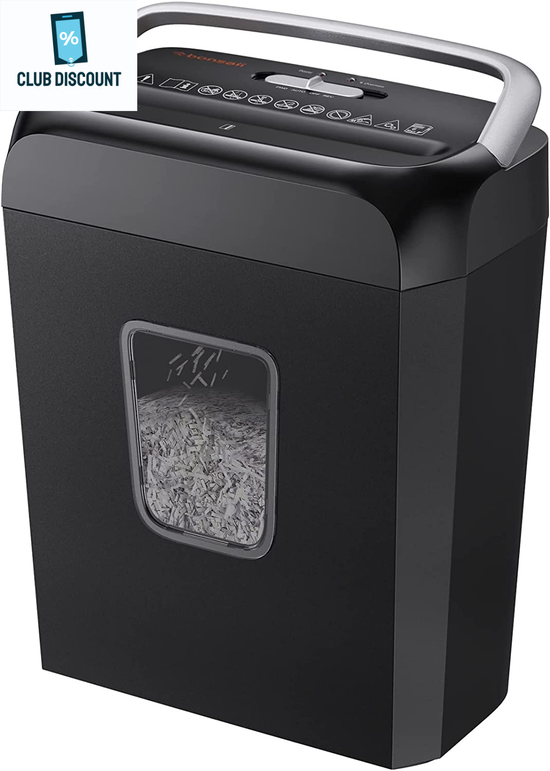 Bonsaii Paper Shredder, 5-6 Sheet Crosscut Shredder for Home Use, 3.4 Gals Waste-image