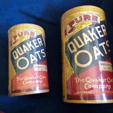 1880'S,1890'S PURE QUAKER ROLLED WHITE OAT CARDBOARD BOXES W/QUAKER MAN W/SIGN