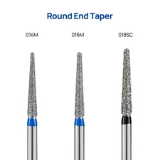 5PCS Dental Diamond Burs Medium Grit Round End Taper FG High Speed Burs