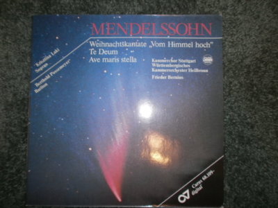 FRIEDER BERNIUS - MENDELSSOHN christmas cantata, te deum CARUS LP NM