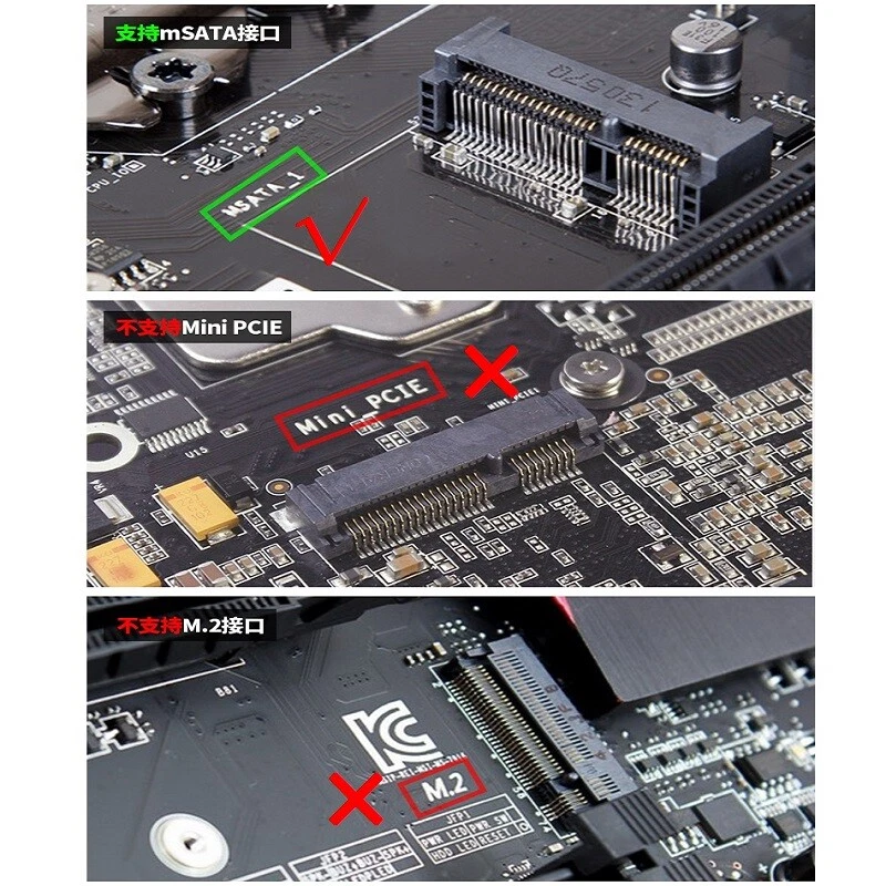 Mini SATA zu SATA Karten Konverter von mSATA zu 7 Pin SATA Verlängerung Adapter SSD - Bild 4 von 4