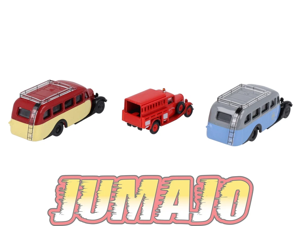 HO5 Lot de 3 Voitures 1/87 NOREV : CITROEN U11 pompiers & U23 Autocar - Photo 4/4