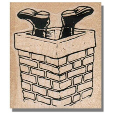 Rubber Stamp, Santa Stuck In Chimney, Christmas Stamp, Holiday, Funny,Santas,Man