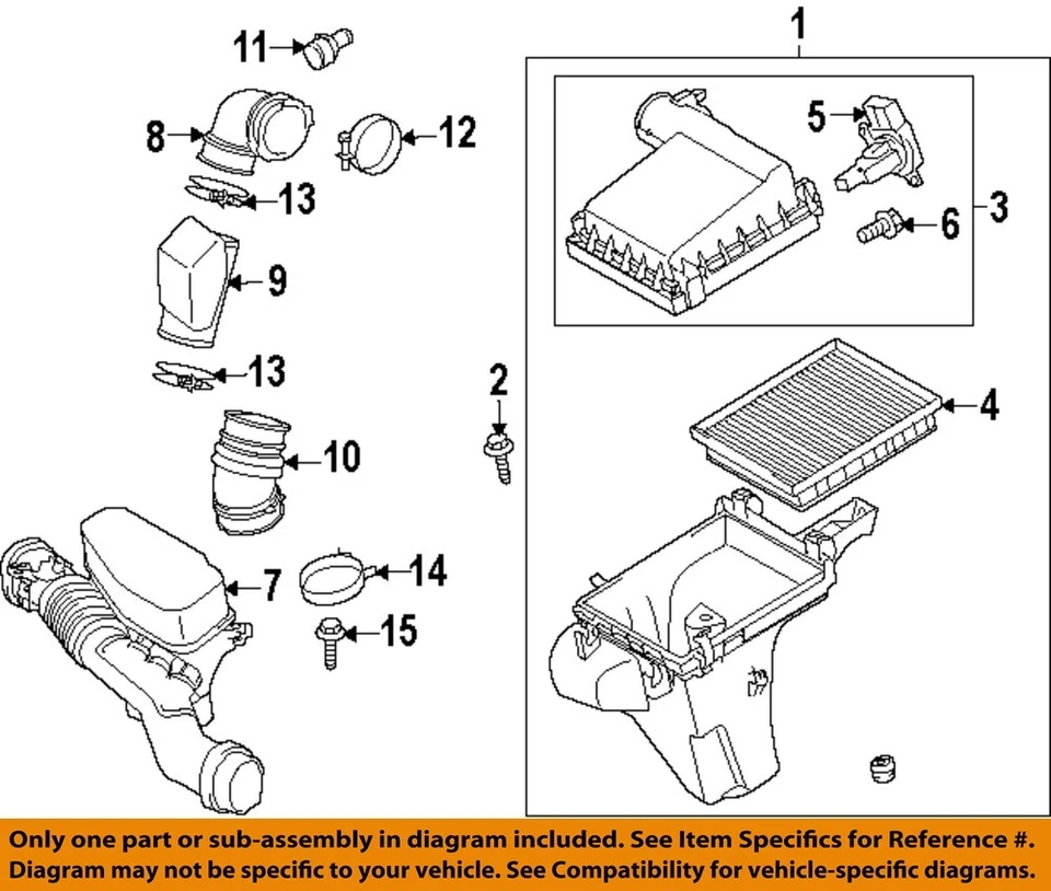 Conjunto de filtro de aire usado se adapta a: Toyota Prius 2014 grado A Foto 2 de 4