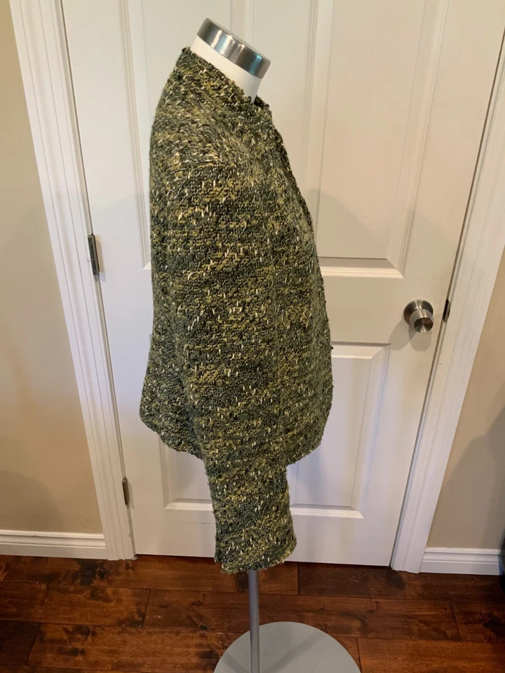 Chaqueta de tweed verde y blanco Lafayette 148 New York, talla 12 Foto 4 de 4
