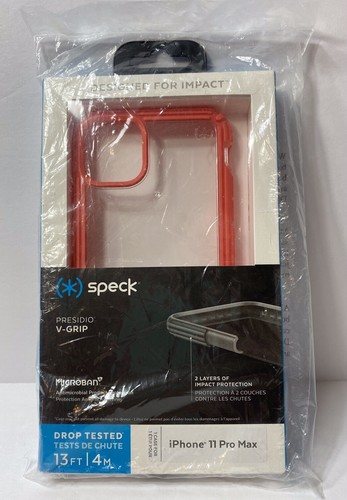 Speck Presidio V-Grip Case Fits Apple iPhone 11 Pro Max Clear & Parrot Pink - 第 1/3 張圖片