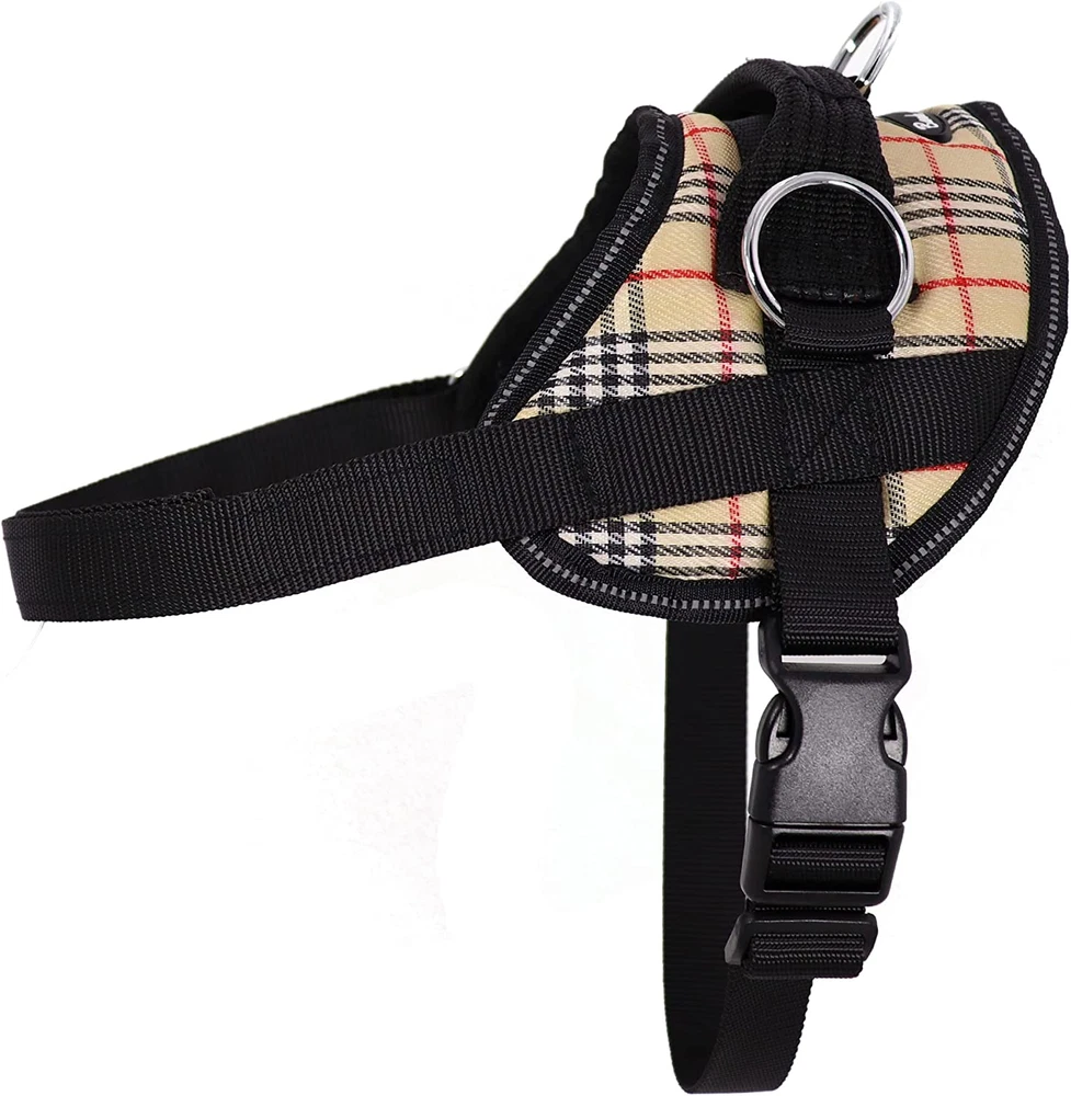 Dog Harness, No-Pull Pet Harness, Adjustable & Reflective, Soft-Padded No-Choke