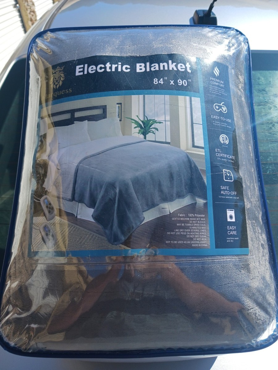 King Electric Blanket Washable with Dual Controllers Heated Sherpa u0026amp;  Reversible | eBay
