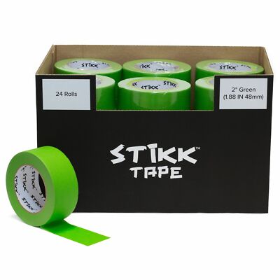 Case Of 24 Rolls 2'' x 60 yards (48mm x 55m) Painters Masking Tape Green STIKK