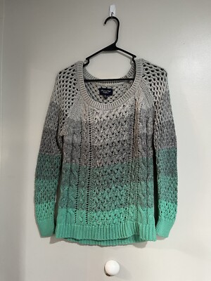 Woman s AMERICAN EAGLE, AEO, Gray/Green Ombre Sweater medium